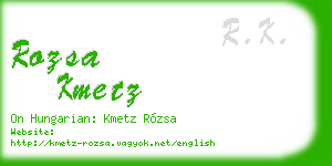 rozsa kmetz business card
